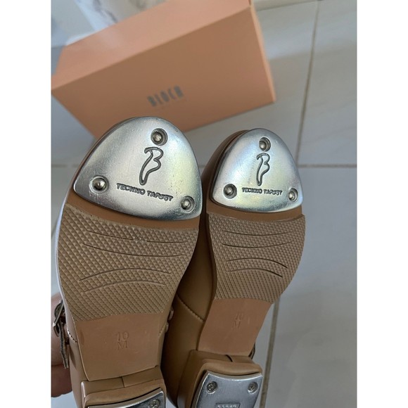 NEW BLOCH Merry Jane Tap Dance Ballet Tan Nude Beige Girls Shoes S0352G size 10 - Picture 9 of 10